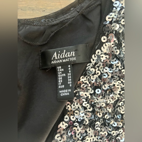 Aidan Mattox ombré gold silver sequin mini dress women’s size 4 - Picture 6 of 7